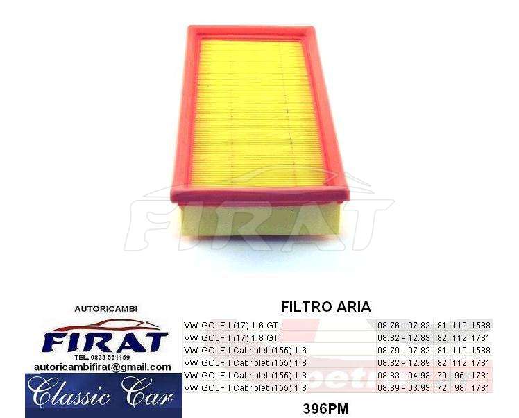 FILTRO ARIA GOLF GTI 1600 - 1800 396PM